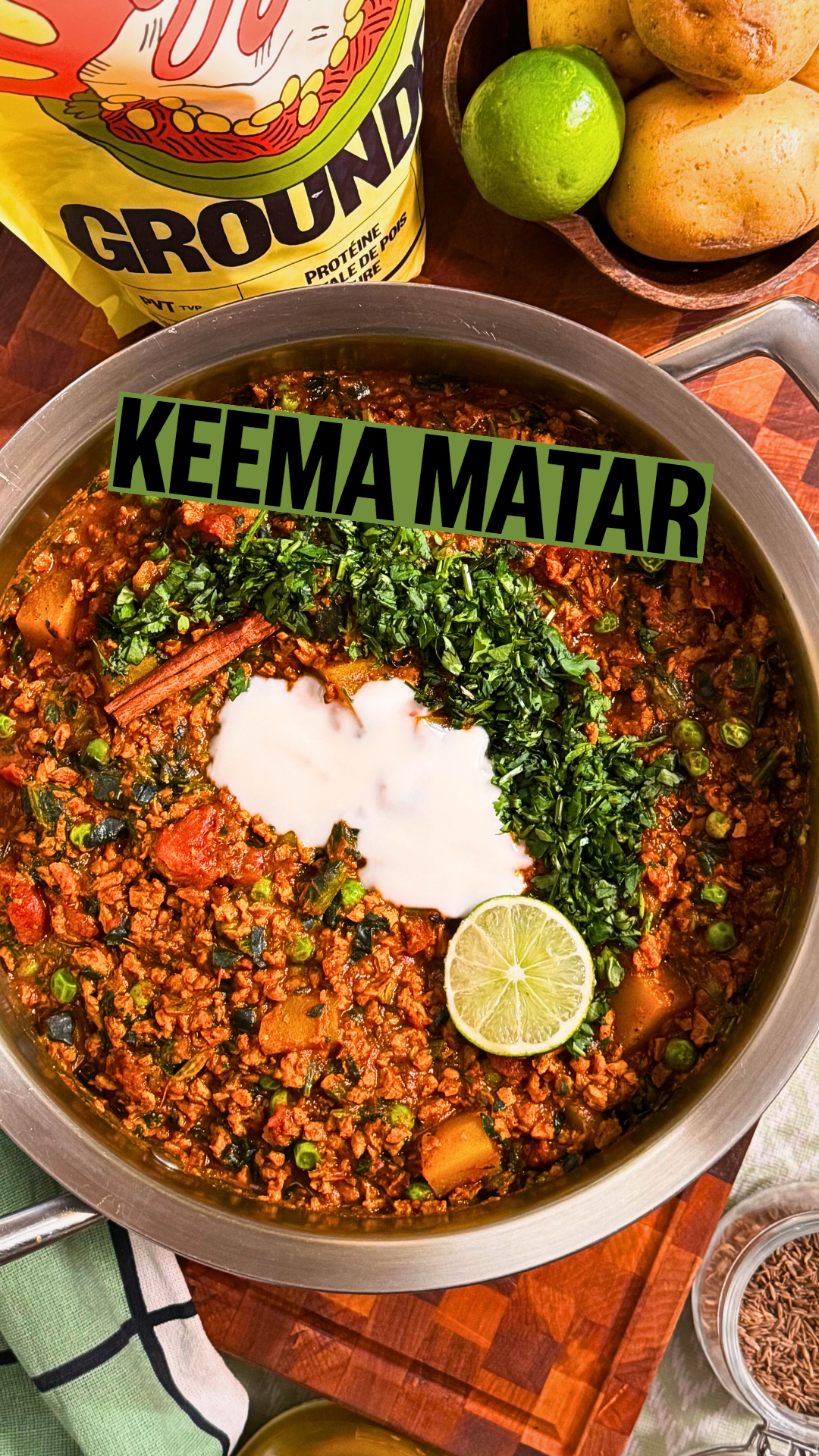 KEEMA MATAR VÉGÉTARIEN À LA PVT DE POIS