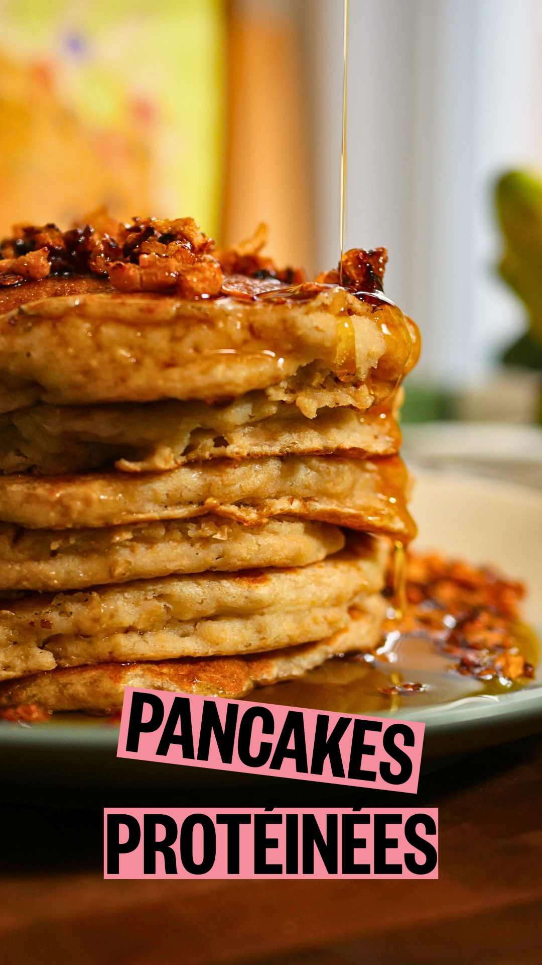 PANCAKES PROTÉINÉES ET CRUMBLE À L'ÉRABLE