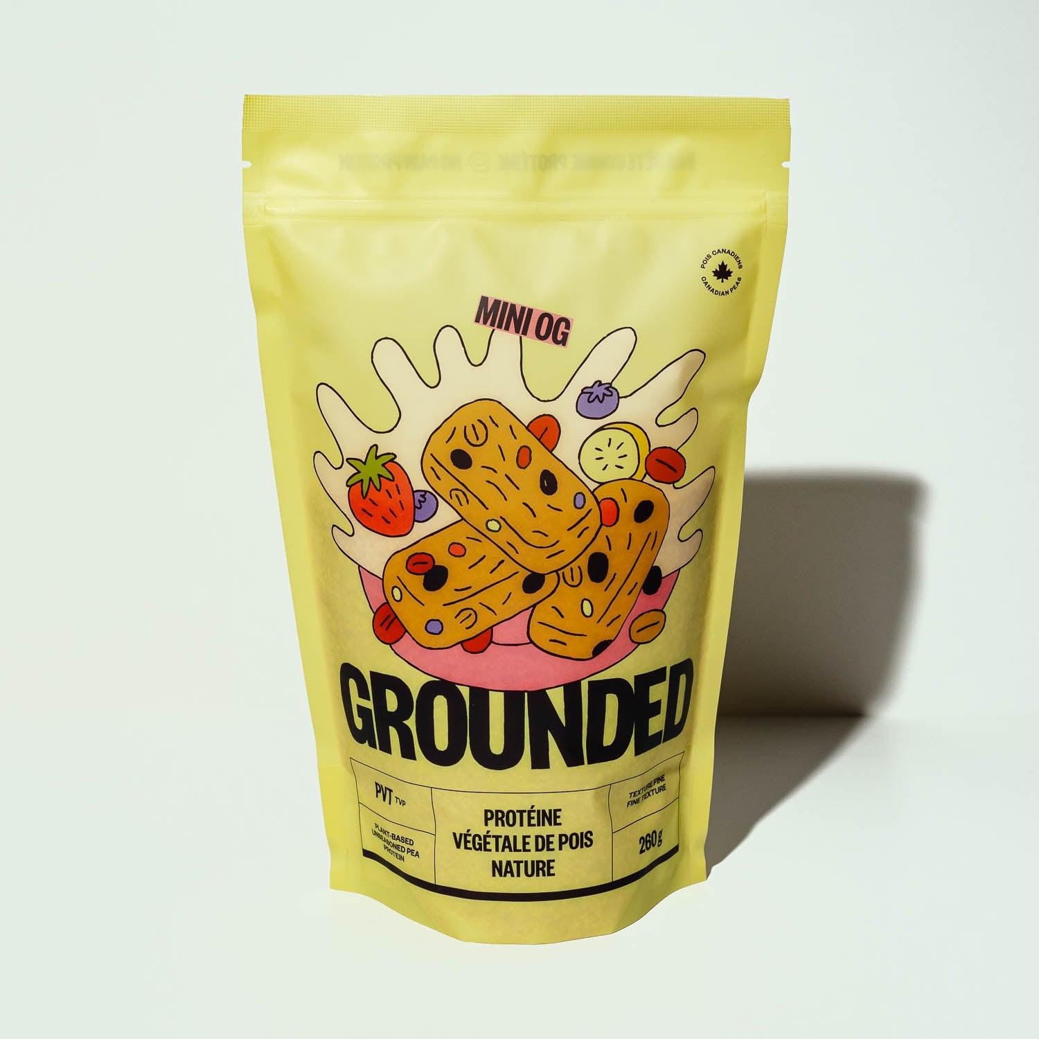 Mini protéine de pois Grounded, PVT fine et végétale pour enrichir les repas sans viande, les collations et les desserts.